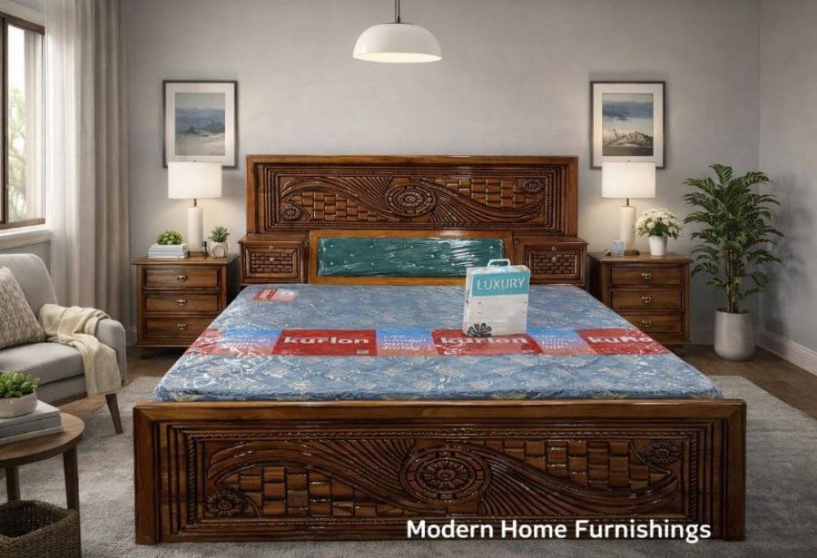 Premium Teakwood Curved Bed